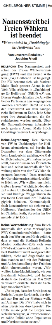 Stimme vom 01.02.2023